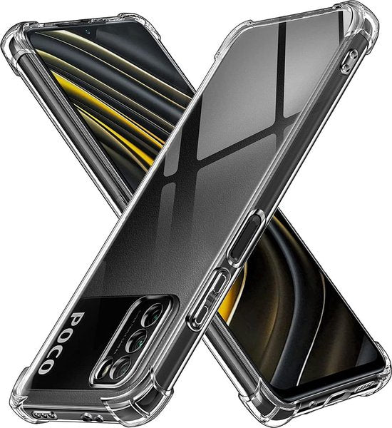 Xiaomi Poco M3 Hoesjes – Siliconen Backcover – Schokbestendig – Transparant – Incl. 2x Screenprotector-Ilumina Benelux