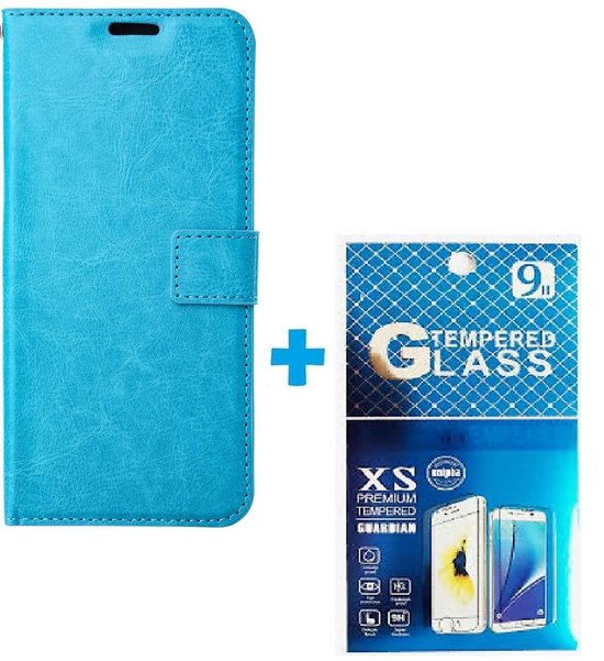 Portemonnee Book Case Hoesje + 2x Screenprotector Geschikt voor: Motorola Moto G51 5G - Turquoise