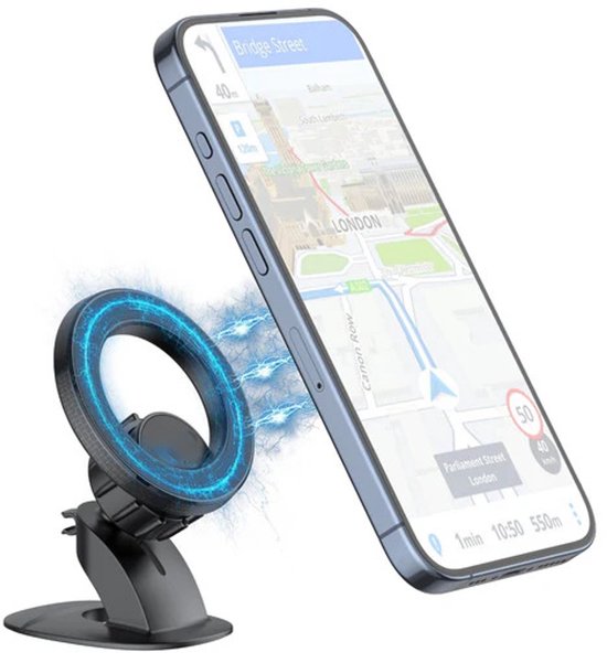 Telefoonhouder auto – Sterke magnetische autohouder – MagSafe compatibel – Dashboard montage – Zwart-Ilumina Benelux