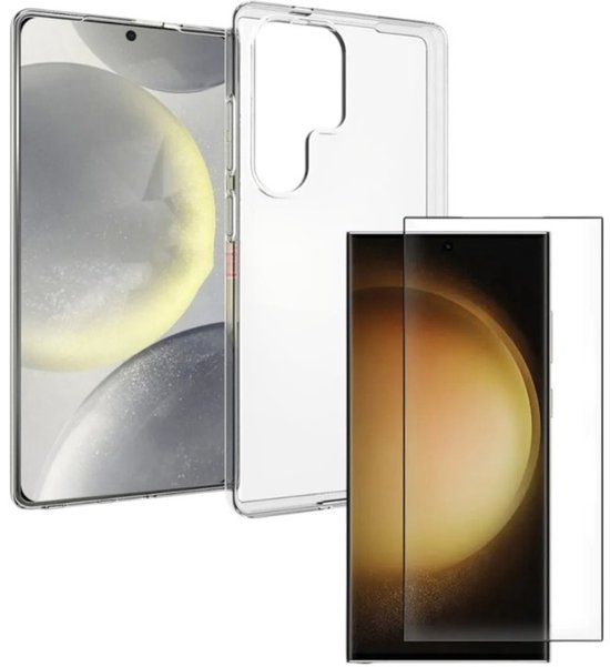 Samsung Galaxy S25 Ultra Hoesjes – Siliconen Backcover – Transparant – Inclusief Screenprotector – Anti-kras-Ilumina Benelux