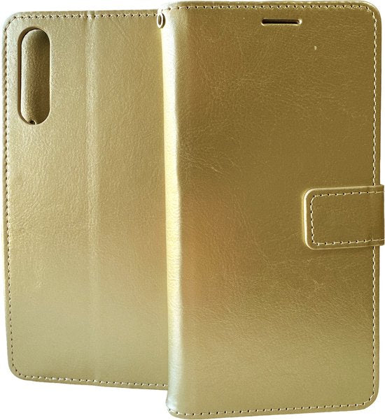 Huawei P30 Hoesjes – Portemonnee Hoes – Pasjeshouder – Magneetsluiting – Goud-Ilumina Benelux