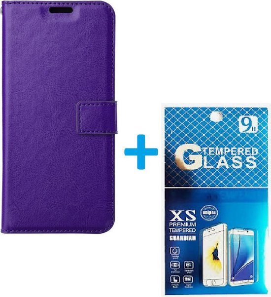 Nokia XR20 Hoesjes – Portemonnee Book Case – Pasjeshouder – 2x Gehard Glas Screenprotector – Paars-Ilumina Benelux