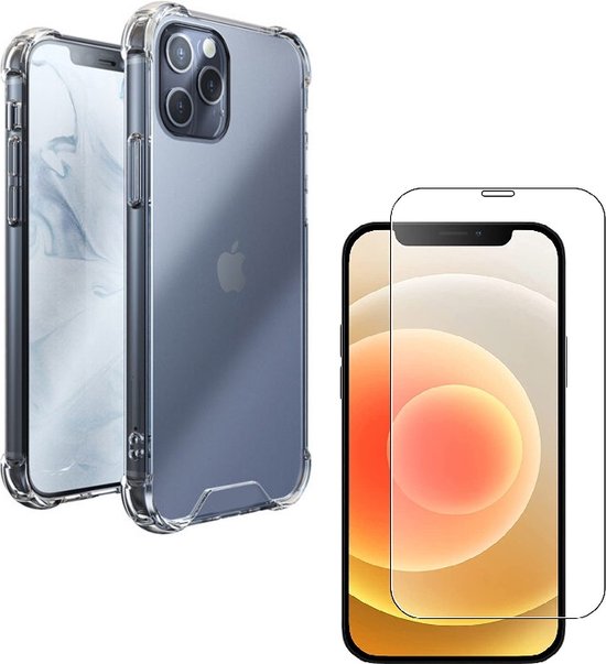 iPhone 12 Pro Hoesjes – Crystal Clear Backcover – Schokbestendig – Inclusief Screenprotector – Transparant-Ilumina Benelux
