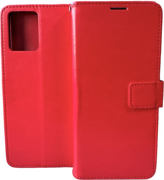Nokia G22 Hoesjes – Portemonnee Book Case – Magneetsluiting – 2x Gehard Glas Screenprotector – Rood-Ilumina Benelux