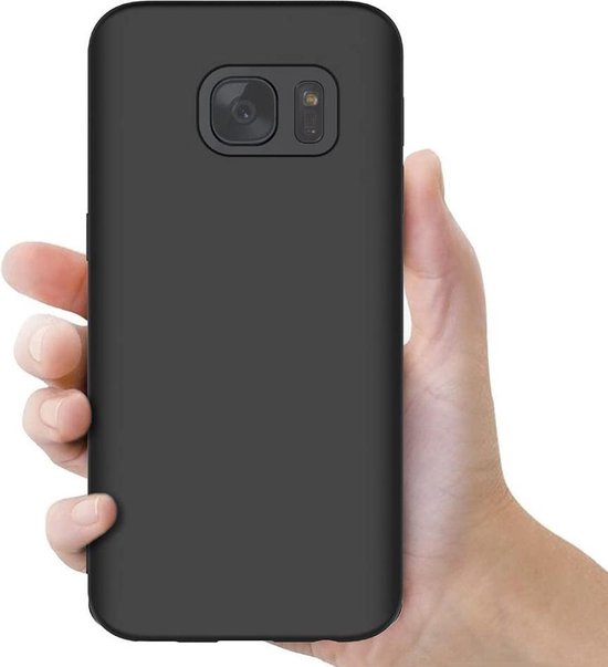 Soft Backcover Hoesje Geschikt voor: Samsung Galaxy S7 Edge - Silicone - Zwart
