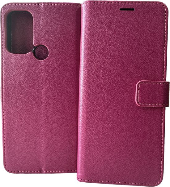 Motorola Moto G60s Hoesjes – Portemonnee Book Case – Pasjeshouder – Magneetsluiting – Roze-Ilumina Benelux