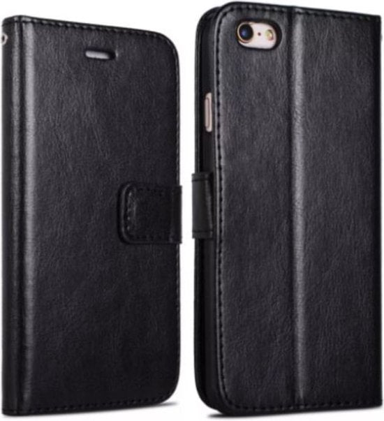 iPhone 5/5S/SE Hoesjes – Portemonnee Book Case – Pasjeshouder – Magneetsluiting – Zwart-Ilumina Benelux