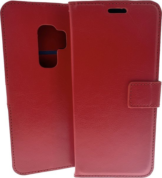 Samsung Galaxy S9 Hoesjes – Portemonnee Hoes – 2 Pack Screenprotector – Magneetsluiting – Rood-Ilumina Benelux