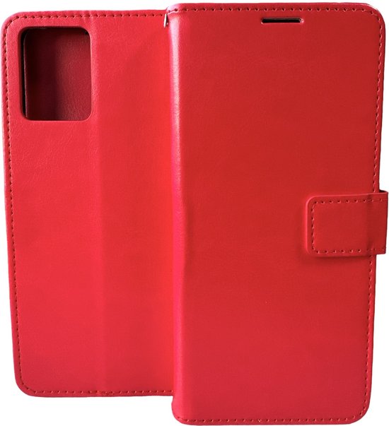 Motorola Moto G53 Hoesjes – Portemonnee Bookcase – Pasjeshouder – Magneetsluiting – Rood-Ilumina Benelux