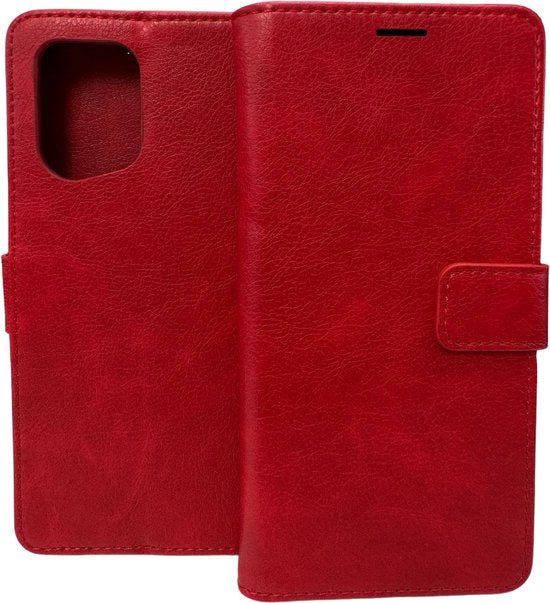Oppo Find X5 Pro Hoesjes – Portemonnee Book Case – Pasjeshouder – Magneetsluiting – Rood-Ilumina Benelux