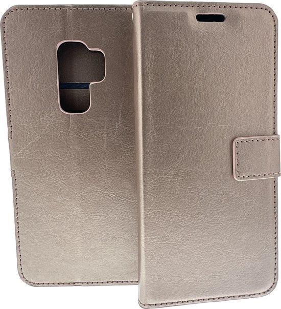 Portemonnee Hoesje - 2 Pack Screenprotector Geschikt voor: Samsung Galaxy S9 - Roségoud