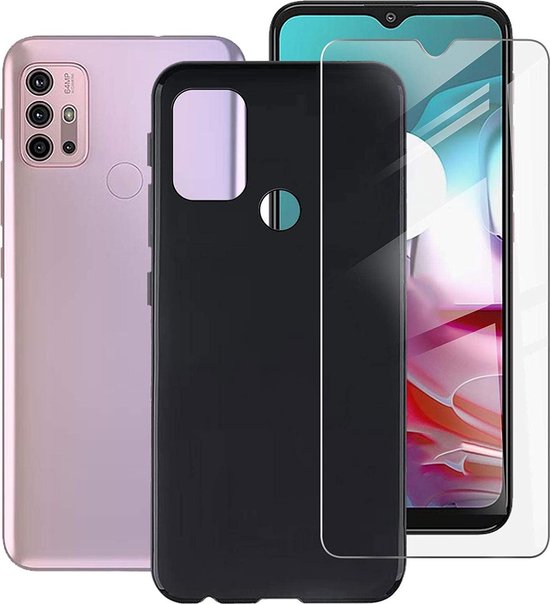 Motorola Moto G30/G20/G10 Hoesjes – Siliconen Backcover – Inclusief 2 Screenprotectors – Schokbestendig – Zwart-Ilumina Benelux