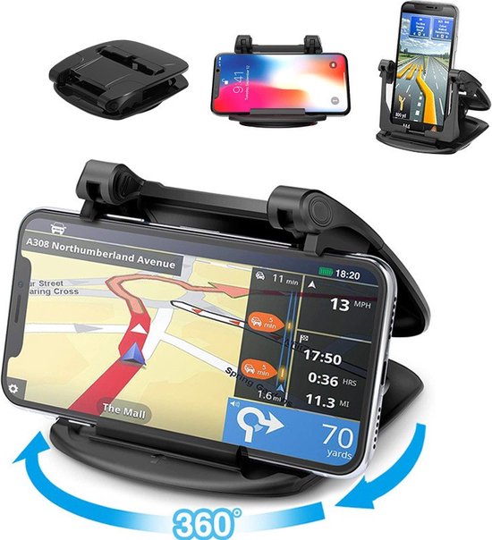 Telefoonhouder auto – Dashboard anti-slip sticky pad – Plakfunctie – Smartphone & muntenhouder – Zwart-Ilumina Benelux