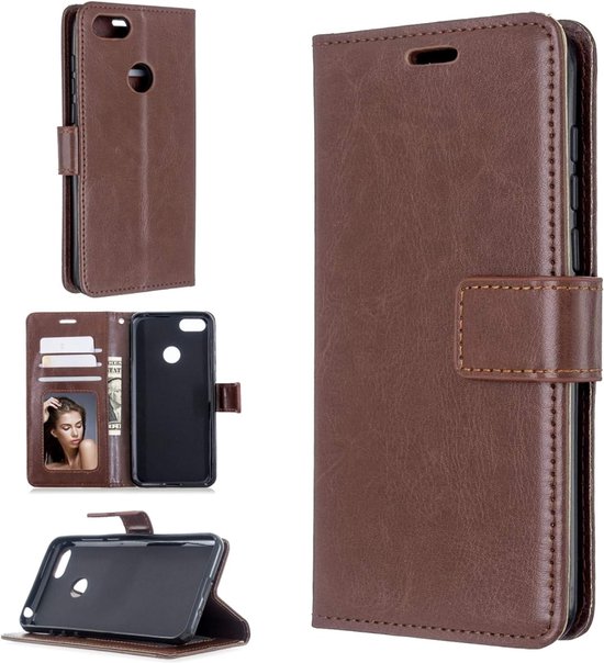 Motorola Moto E6 Play Hoesjes – Portemonnee Book Case – Pasjeshouder – Magneetsluiting – Bruin-Ilumina Benelux
