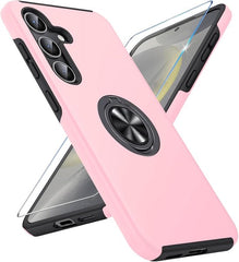 Samsung Galaxy A35 Hoesjes – Shockproof Backcover – Inclusief Gehard Glas Screenprotector – Roze