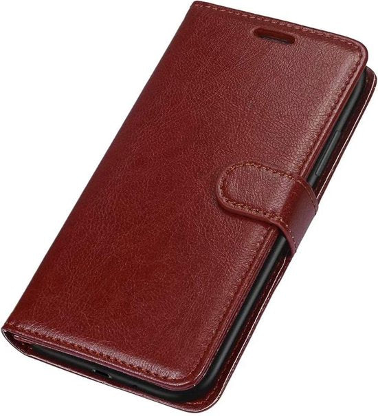 Motorola Moto C Plus Hoesjes – Portemonnee Hoes – Magneetsluiting – Pasjeshouder – Bruin-Ilumina Benelux