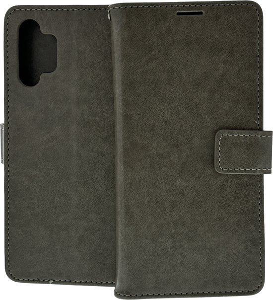 Samsung Galaxy A32 4G Hoesjes – Portemonnee Book Case – Pasjeshouder – Magneetsluiting – Grijs-Ilumina Benelux