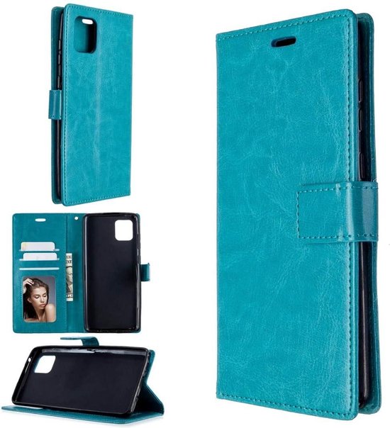 OnePlus 9 Pro Hoesjes – Portemonnee Book Case – Pasjeshouder – Magneetsluiting – Turquoise-Ilumina Benelux