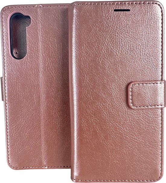 OnePlus Nord Hoesjes – Portemonnee Book Case – Pasjeshouder – Magneetsluiting – Roségoud-Ilumina Benelux