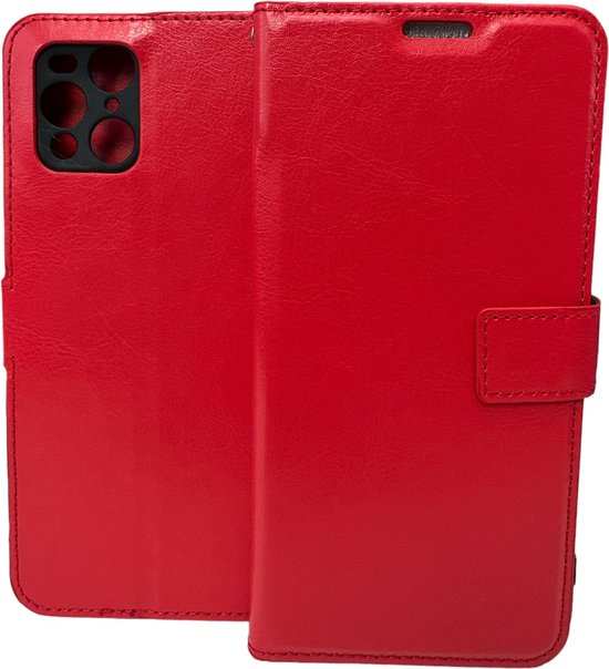 Oppo Find X3 Pro Hoesjes – Portemonnee Book Case – Magneetsluiting – 2x Gehard Glas Screenprotector – Rood-Ilumina Benelux