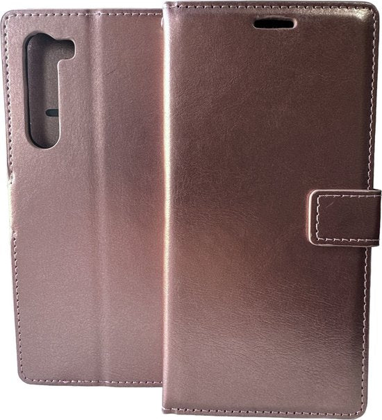 Motorola Edge Hoesjes – Portemonnee Book Case – Pasjeshouder – Magneetsluiting – Roségoud-Ilumina Benelux