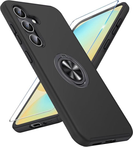 Samsung Galaxy A25 Hoesjes – Schokbestendige Backcover – Inclusief Gehard Glas Screenprotector – Zwart-Ilumina Benelux