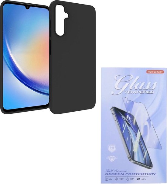 Samsung Galaxy A15 Hoesjes – Siliconen Backcover – Soft Touch – Zwart – Inclusief 3x Screenprotector-Ilumina Benelux