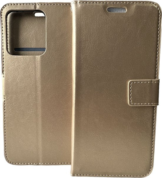 Motorola Moto Edge 40 Hoesjes – Portemonnee Book Case – Magneetsluiting – 2x Screenprotector – Goud-Ilumina Benelux