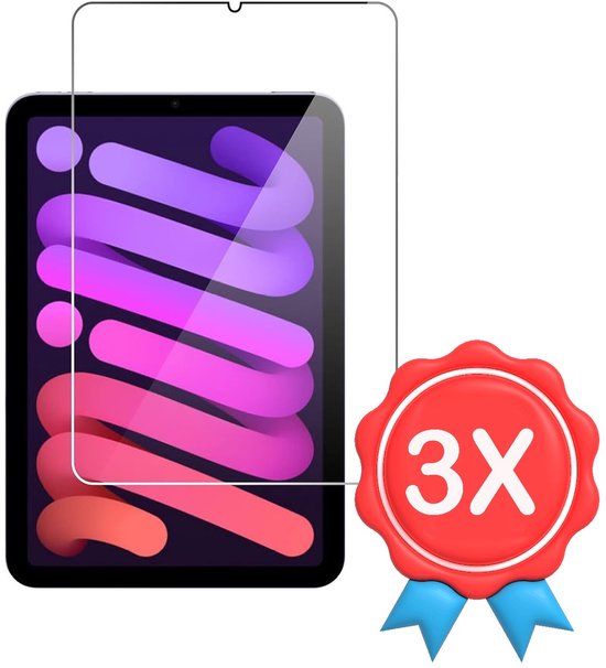 Screen protector Geschikt voor: iPad Mini 7 2024 (A17 Pro) & iPad Mini 6 8.3 inch 2021 Tablet Screenprotector 3x - glas - bescherm - beschermglas - ZT Accessoires