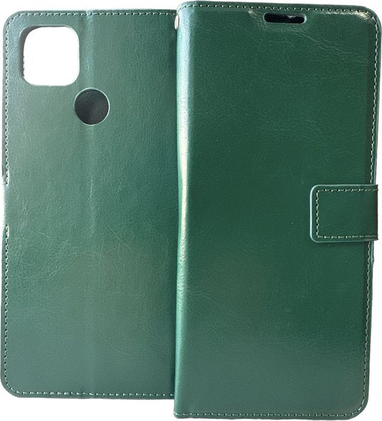 Motorola Moto G 5G Hoesjes – Portemonnee Book Case – Pasjeshouder – Magneetsluiting – Groen-Ilumina Benelux