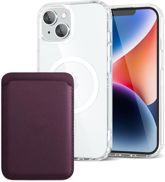 iPhone 14 Hoesjes – Anti-Shock Backcover met MagSafe – Magnetische Pasjeshouder – Purperviolet-Ilumina Benelux