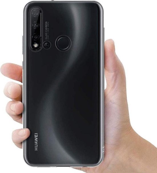 Huawei P20 Lite 2019 Hoesjes – Transparante TPU Siliconen Backcover – Soft Case – Inclusief 3x Gehard Glas Screenprotector-Ilumina Benelux