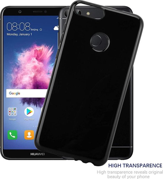 Huawei P Smart 2018 Hoesjes – Siliconen Backcover – Soft TPU – Schokbestendig – Zwart-Ilumina Benelux
