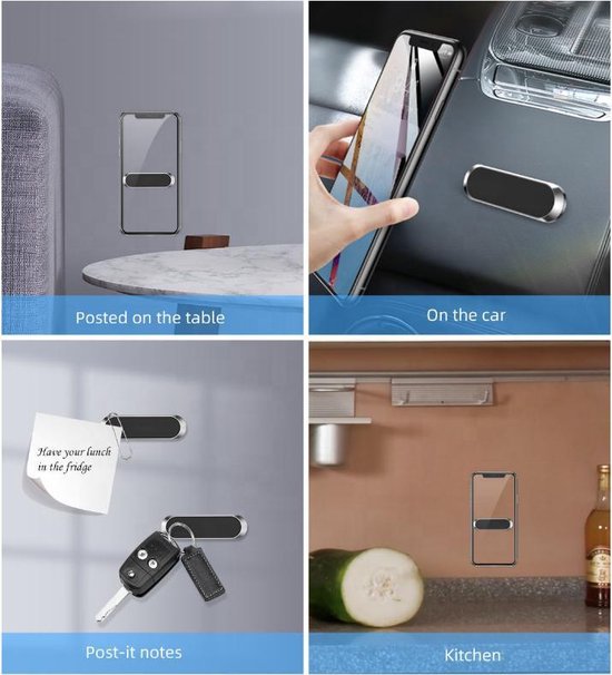 Telefoonhouder auto – Magnetisch Ventilatierooster – Universeel – LuxeBass LB-435 – Grijs-Ilumina Benelux