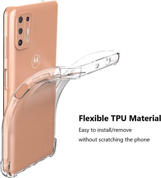 Motorola Moto G9 Plus Hoesjes – Siliconen Backcover – Schokbestendig – Met 2 Screenprotectors – Transparant-Ilumina Benelux