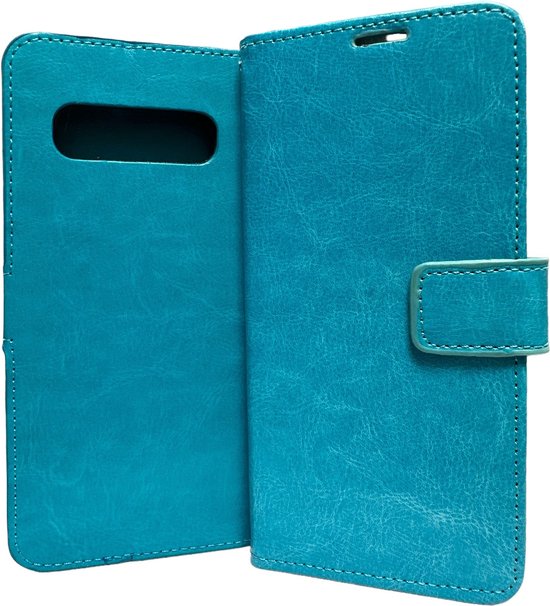 Samsung Galaxy S8 Plus Hoesjes – Portemonnee Hoes – Magneetsluiting – Pasjeshouder – Turquoise-Ilumina Benelux