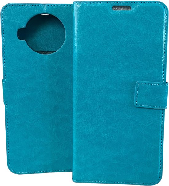 Xiaomi Redmi Note 9 Pro 5G Hoesjes – Portemonnee Book Case – Pasjeshouder – Magneetsluiting – Turquoise-Ilumina Benelux