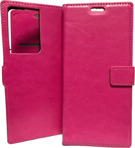 Samsung Galaxy S21 Ultra 5G Hoesjes – Portemonnee Hoes – Pasjeshouder – Magneetsluiting – Roze-Ilumina Benelux