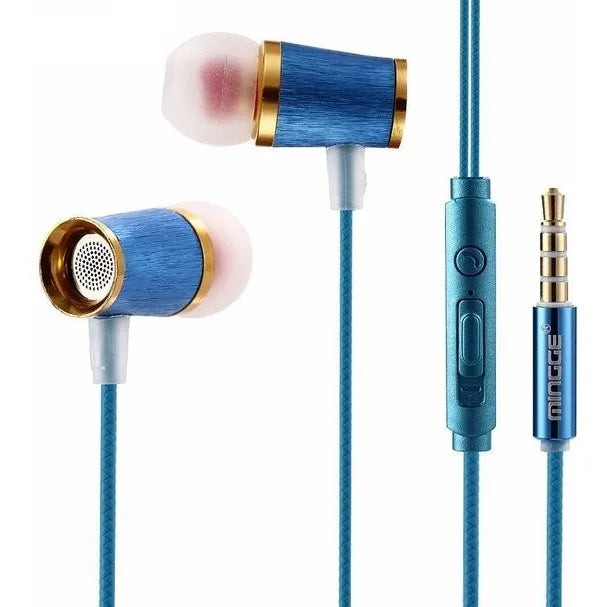Mingge M21 High Bass In-Ear Oordopjes met Microfoon – 3.5mm Stereo Headset - Blauw-Ilumina Benelux