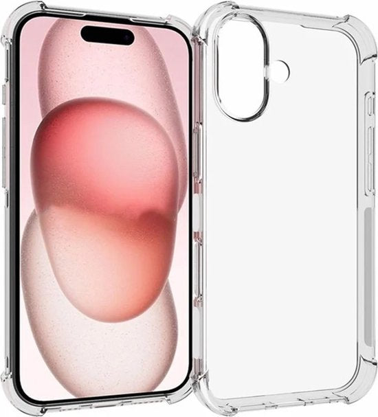 iPhone 16 Plus Hoesjes – Anti-Shock Siliconen Backcover – Transparant – Met Screenprotector & Camera Lens Protector-Ilumina Benelux