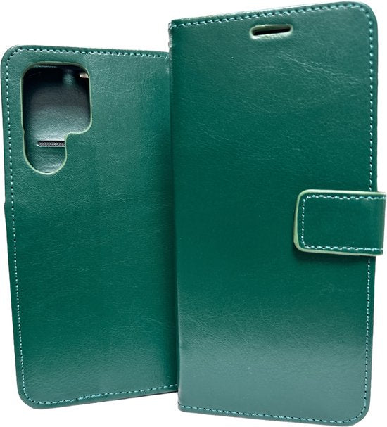 Samsung Galaxy S22 Ultra Hoesjes – Portemonnee Book Case – Pasjeshouder – Magneetsluiting – Groen-Ilumina Benelux