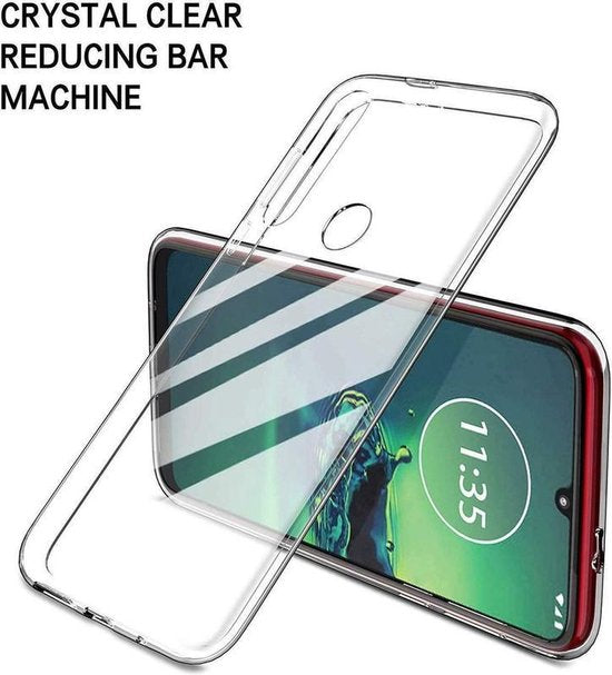 Backcover Hoesje Geschikt voor: Motorola Moto G8 Plus Hoesje Transparant TPU Siliconen Soft Case + 3X Screenprotector