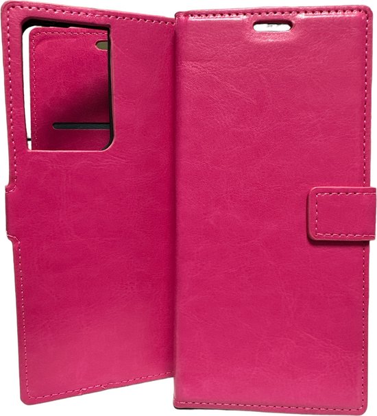 Samsung Galaxy S20 Ultra Hoesjes – Portemonnee Book Case – Pasjeshouder – Magneetsluiting – Roze-Ilumina Benelux