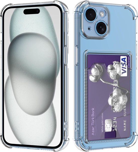 iPhone 15 Pro Hoesjes – Schokbestendige TPU Backcover – Pasjeshouder – Transparant-Ilumina Benelux