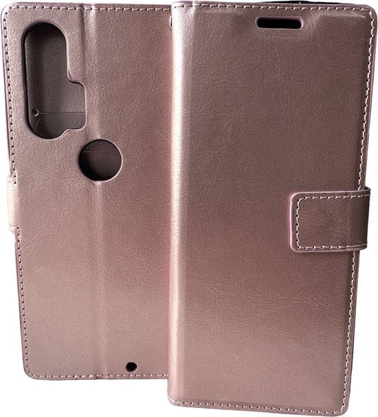 Motorola Edge Plus Hoesjes – Portemonnee Book Case – Pasjeshouder – Magneetsluiting – Roségoud-Ilumina Benelux