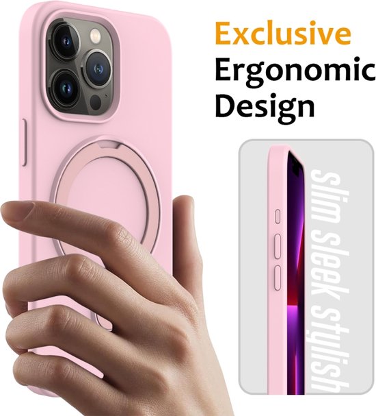 iPhone 15 Plus Hoesjes – Backcover – Magnetische Standaard – MagSafe Compatibel – Roze-Ilumina Benelux