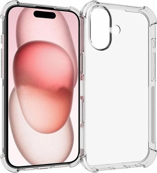iPhone 16 Plus Hoesjes – Siliconen Backcover – Schokbestendig – Transparant + 2x Screenprotector Gehard Glas – Anti-kras – Transparant-Ilumina Benelux