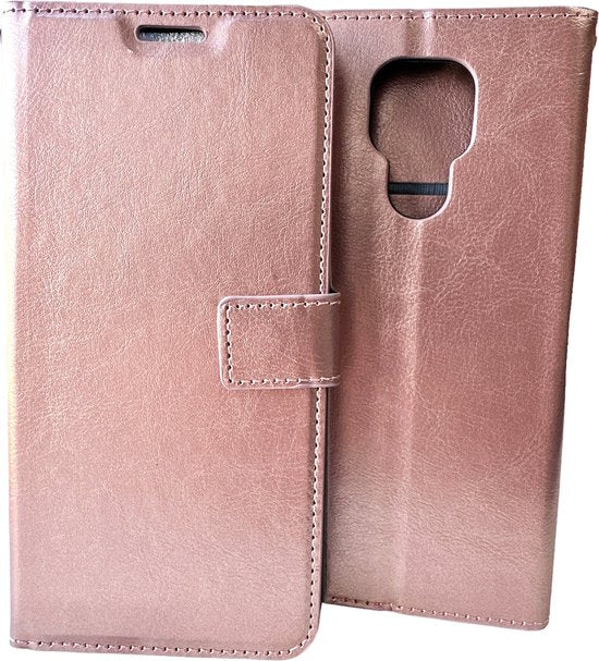 Motorola Moto E7 Hoesjes – Portemonnee Hoes – Pasjeshouder – 2x Screenprotector – Roségoud-Ilumina Benelux