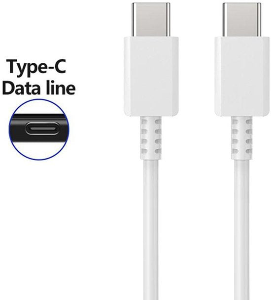 USB-C Oplaadkabel – USB-C naar USB-C Kabel – Snelladen – 1 Meter – Wit-USB-Kabels-Ilumina Benelux