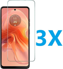 Screenprotector – Geschikt voor Motorola Moto E14/Moto G04/G04s/Moto G24 – Gehard Glas – 9H Anti-kras – 3-Pack Transparant